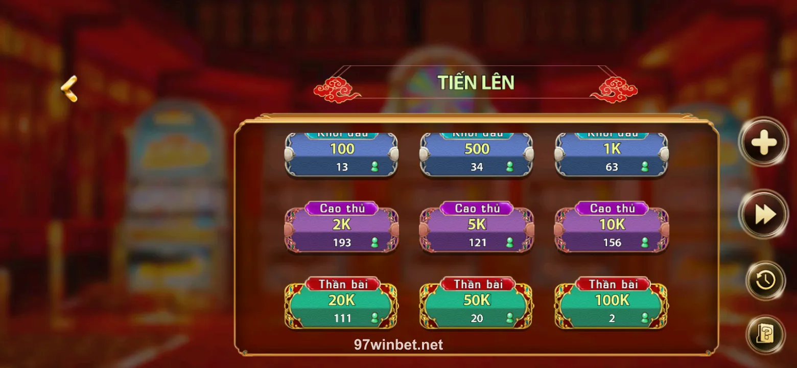 Giao diện ứng dụng 97win - Trang chủ
