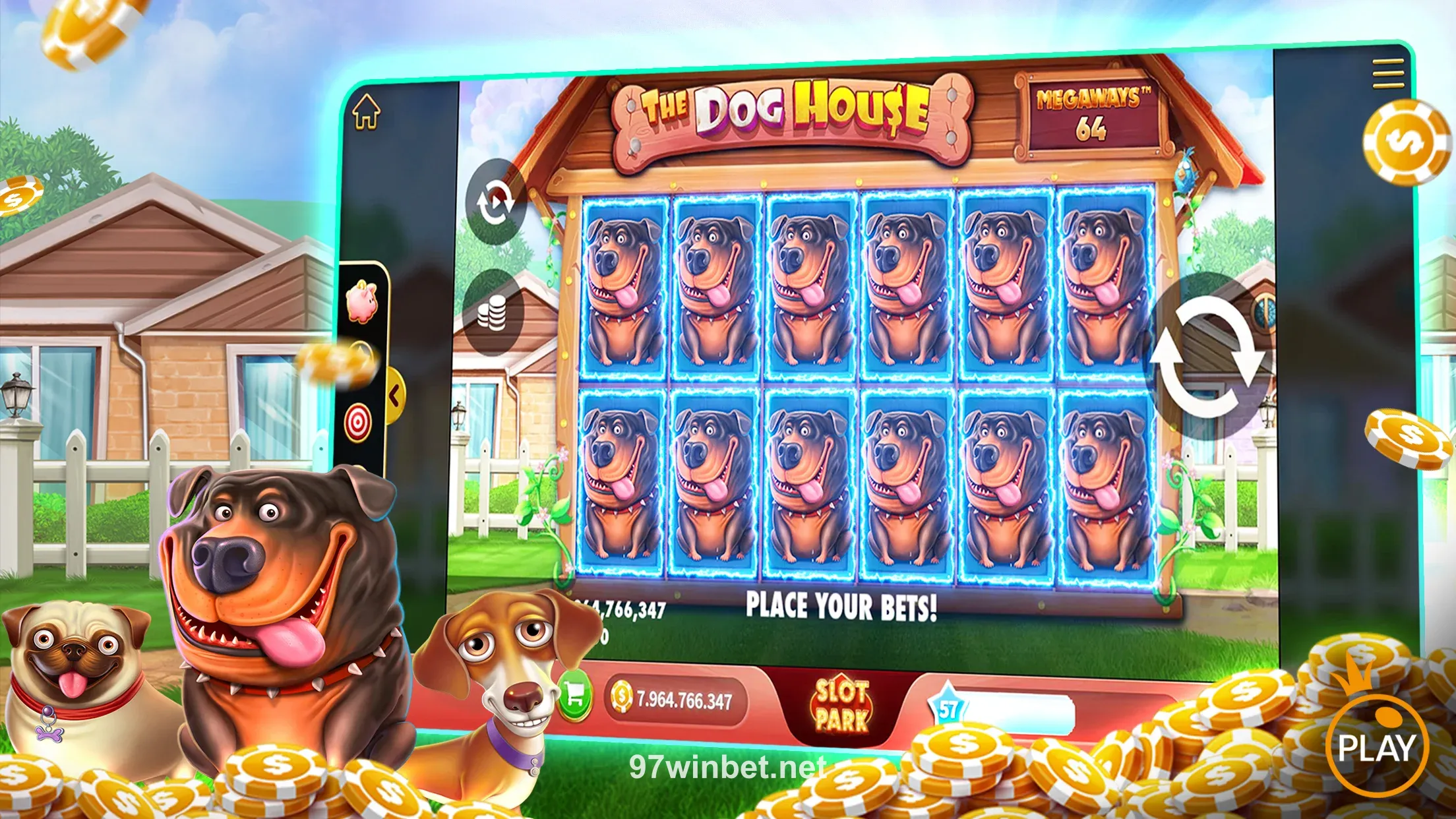 Giao diện ứng dụng 97win - Danh sách trò chơi